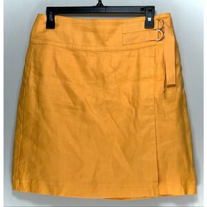 Ann Taylor daffodil faux wrap short skirt size 6